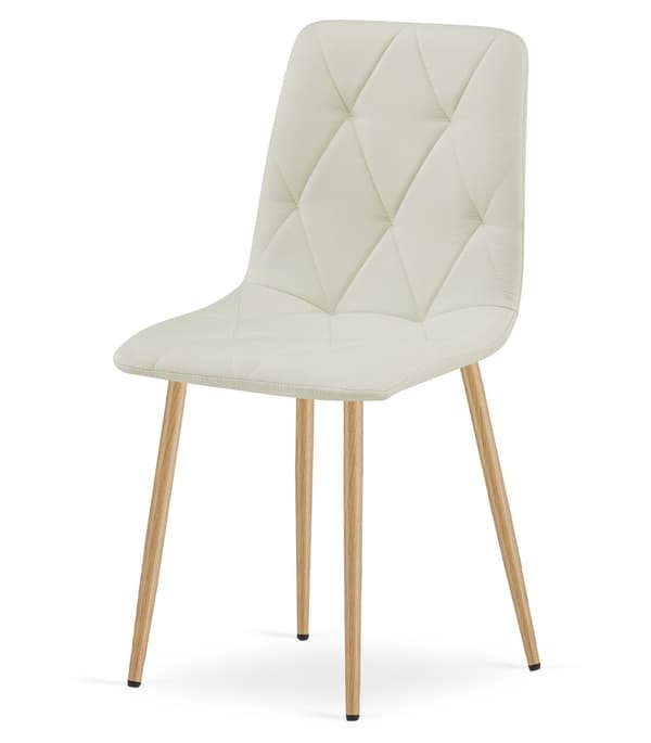 LIBRA stol - beige tyg / träfärgade ben x 1