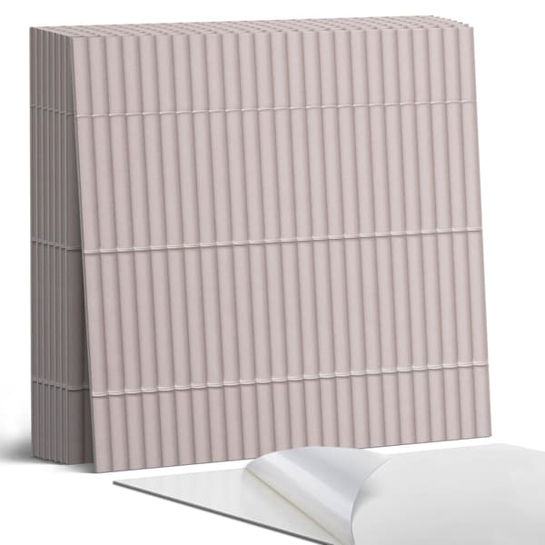 Selvklæbende vinylflisesæt med parallelle teksturstriber 9x30x30 cm