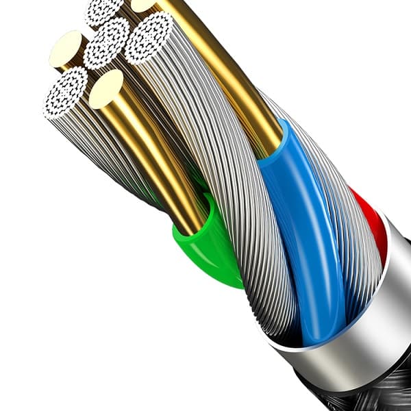 USAMS Flätad U5-kabel 2A USB-A till USB-C 1,2m Röd