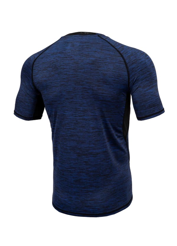 Pitbull Herre Rashguard Performance Pro Plus Small Logo Melange Blå M