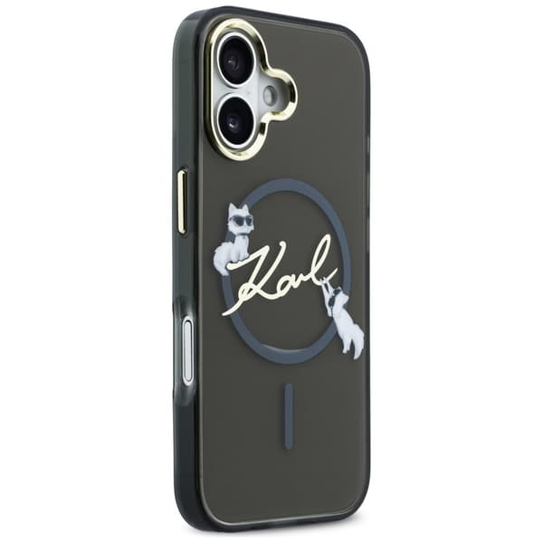 Karl Lagerfeld IML Choupettes Karl Script Logo MagSafe-etui til iPhone 17, sort