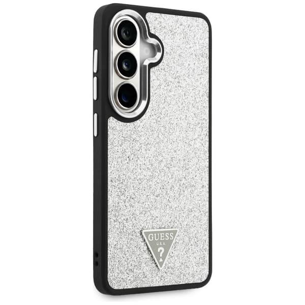 Guess Fixed Glitter Triangle MagSafe-skal till Galaxy S26 silver