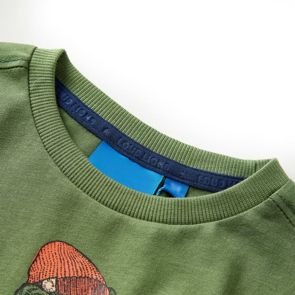 Barn långärmad t-shirt, khaki, 128
