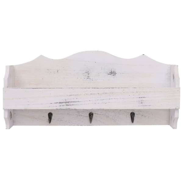 vidaXL Väggkappask vit 50x10x23 cm trä