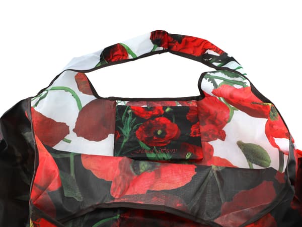 Carmani, polyester, vikbar shoppingkasse 40x70cm - blommig berättelse, vallmo