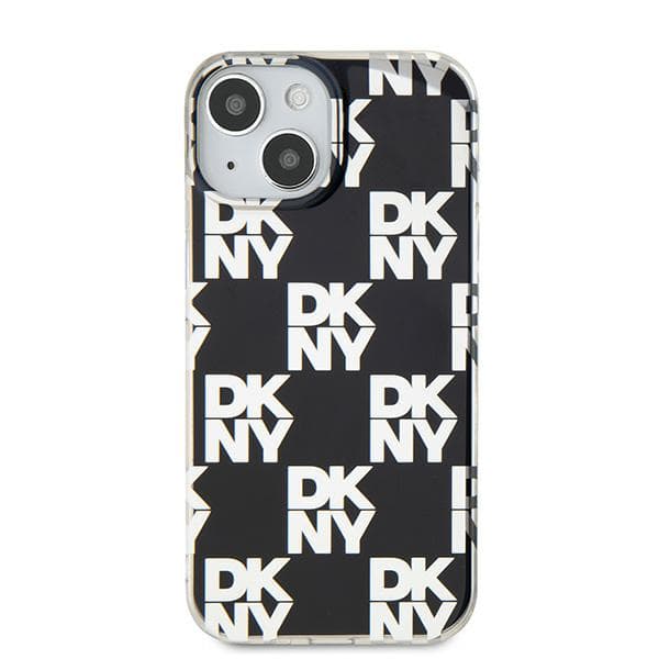 DKNY IML Ternet Mono Mønster Etui til iPhone 15, Sort