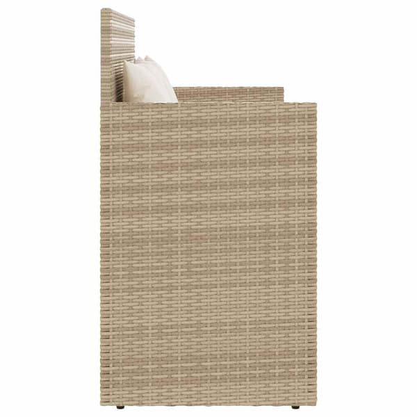 vidaXL Puutarhapenkki tyynyillä, beige, polyrottinki