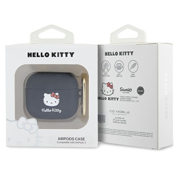 Hello Kitty Silikone 3D Kitty Hovedetui til Airpods 3, Sort