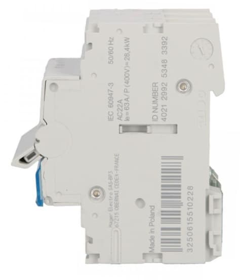 Afbryder Modulær afbryder 3P 63A 400V AC IP20 HAGER