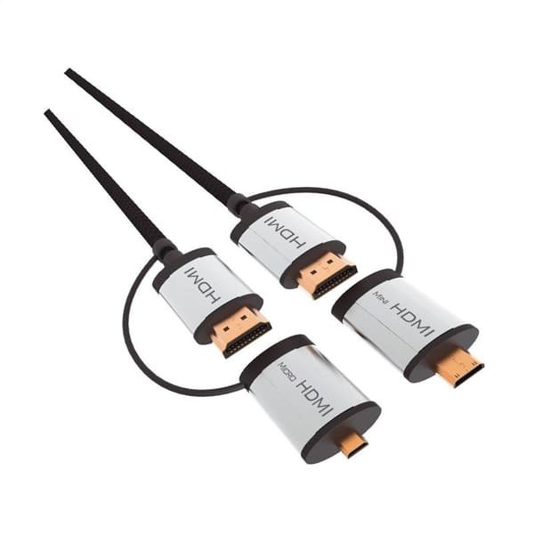 OMEGA HDMI KABEL + ADAPTER mini/micro HDMI 1.4 4K 1,5M SORT [43865]