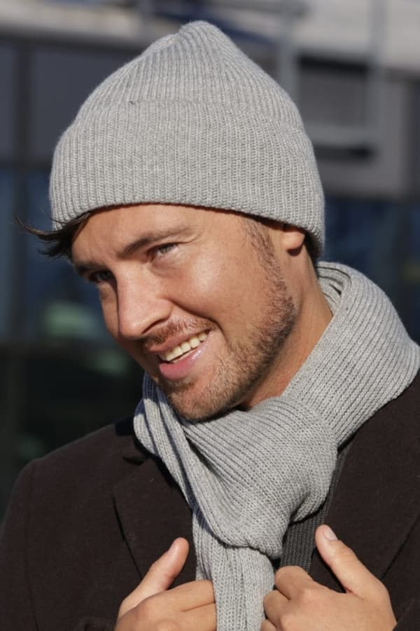Herrribbad ofodrad keps - Filip, grå