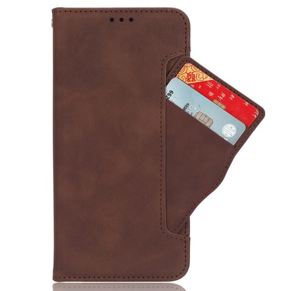 Flip-etui til Xiaomi 14T Pro, kortholder, brun