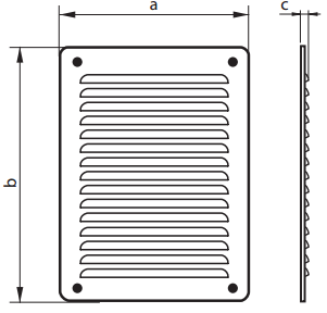 Ventilationsdæksel med net 177x249mm forkromet WPF909CHR