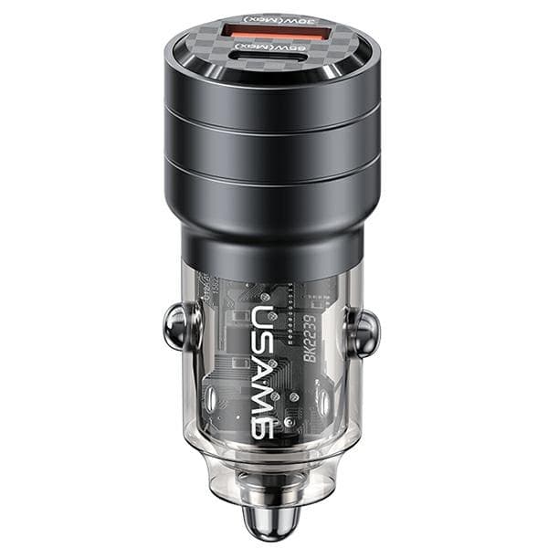 USAMS Biloplader C36 USB+USB-C 95W Fast Charge sort/sort CC176CC01 (US-CC176)