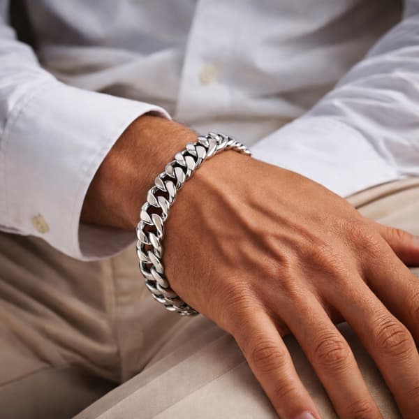 SØLV Fuld Herrearmbånd 8 mm TYK SØLV 925 Armor Armbånd
