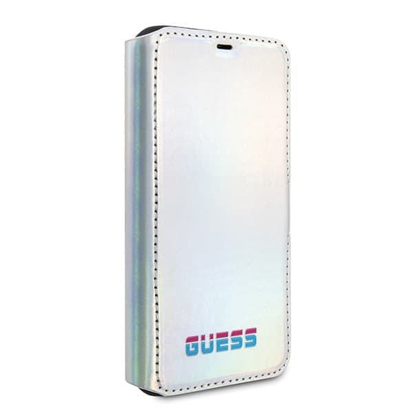 Guess book Iridescent flipfodral till iPhone 11 Pro Max, silver