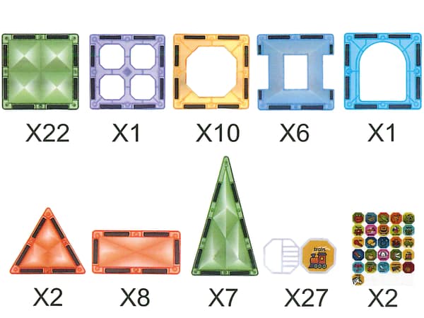 Magnetiska block 3D-pussel konstruktion pedagogiskt 84 bitar