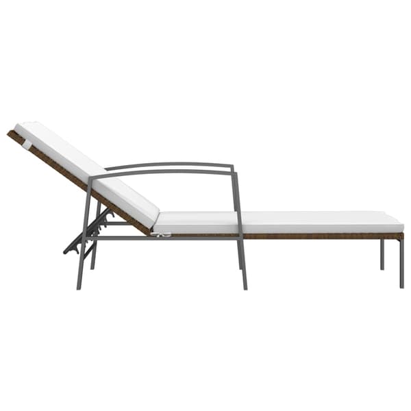 vidaXL Solstolar med bord, set om 2, polyrotting, brun