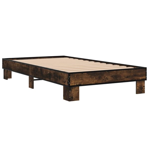 vidaXL Sängram rökt ek 100x200cm träbaserat material