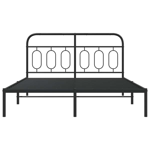 vidaXL metalsengestel med hovedgærde sort 150x200 cm
