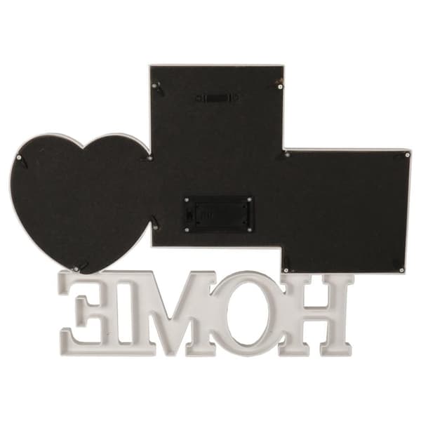 HOME fotogram vit plast med LED-belysning