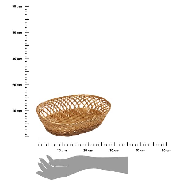 Oval flätad korg för bröd och frukt 31x23,5 cm