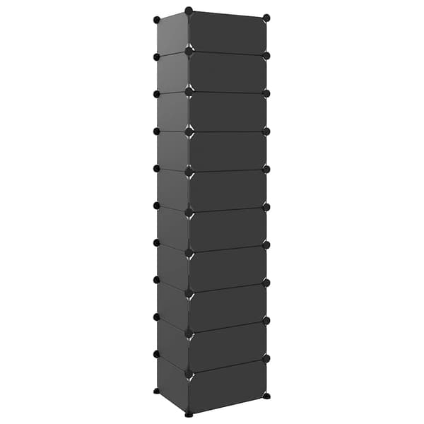 vidaXL skohylde sort 44x32x174 cm PP