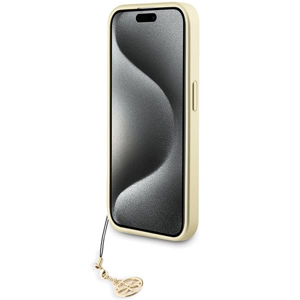 Guess 4G Charms Collection-etui til iPhone 15 Pro, grå