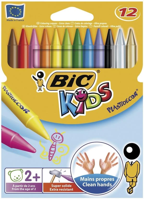 Plastidecor børnefarver 12 farver bls BIC