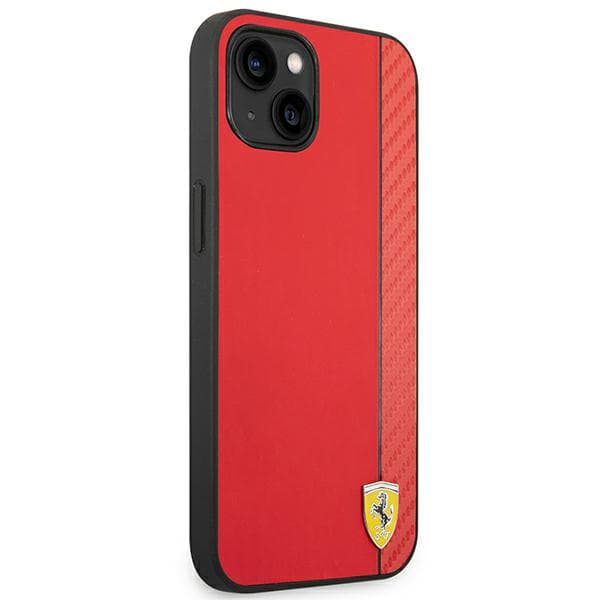 Ferrari Carbon-cover til iPhone 14 Plus, rød