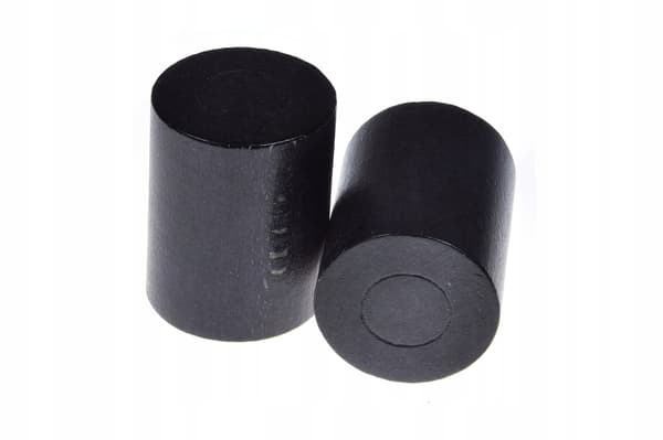 Gardinstangsender i træ, 2 stk., sort cylinder