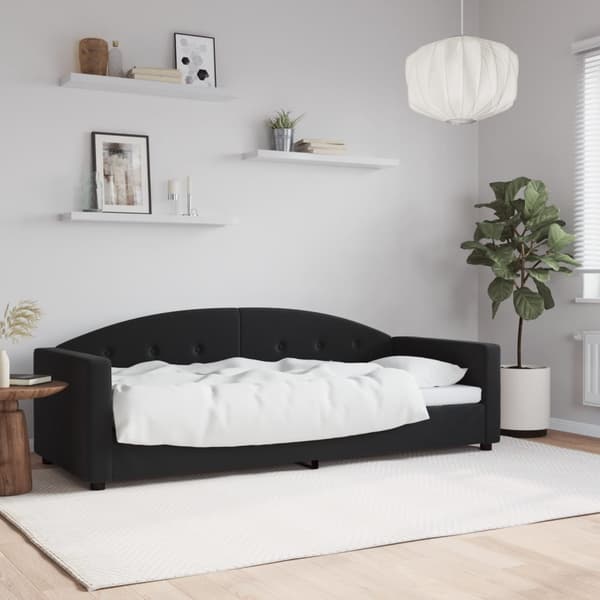 vidaXL Bäddsoffa svart 80x200 cm klädd i sammet