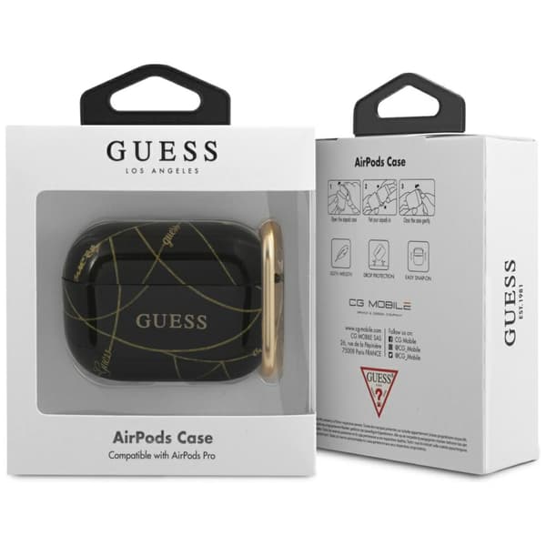 Guess Gold Chain Collection-etui til AirPods Pro, sort