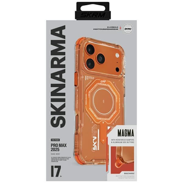 Skinarma Magma-etui til MagSafe til iPhone 17 Pro Max, orange