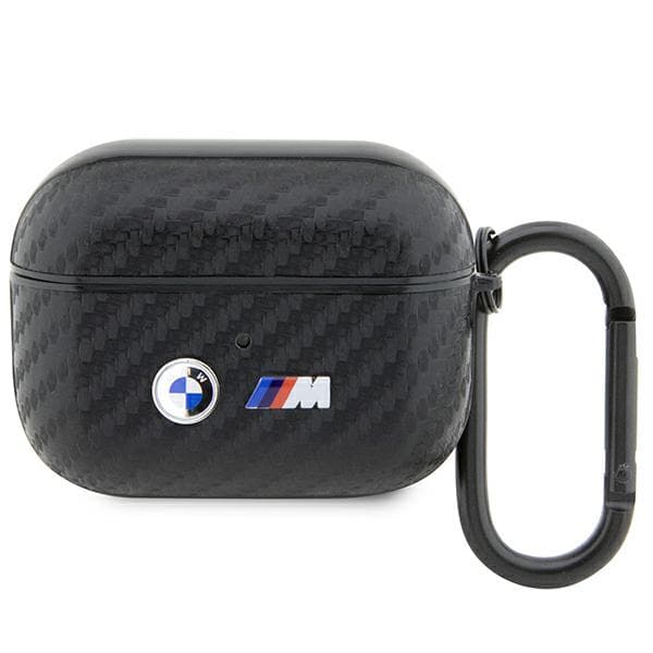 BMW Carbon Double Metal Logo-etui til AirPods Pro, sort