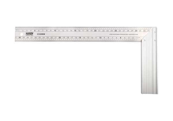 Rustfri stålvinkel 35 cm metrisk skala