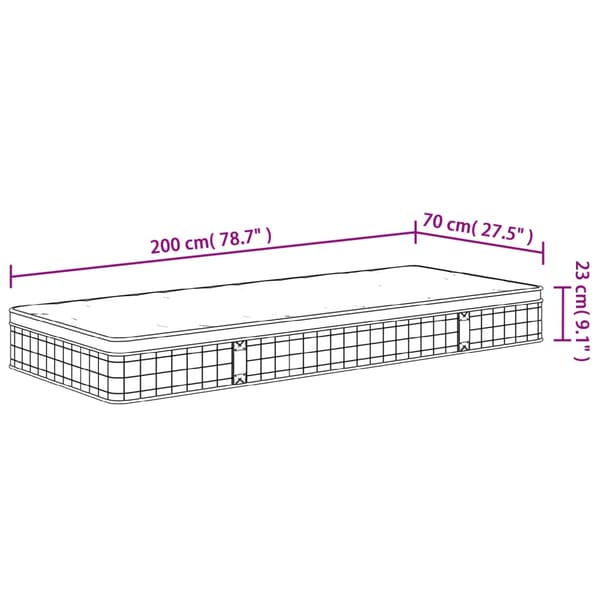vidaXL Bonnell springmadras, medium fasthed, 70x200 cm