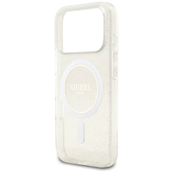 Guess IML Glitter Pearl Strap MagSafe-etui til iPhone 17 Pro, klart