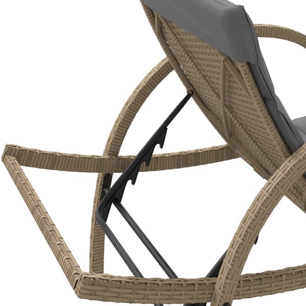 vidaXL Solstolar med kuddar, set om 2, beige, polyrotting