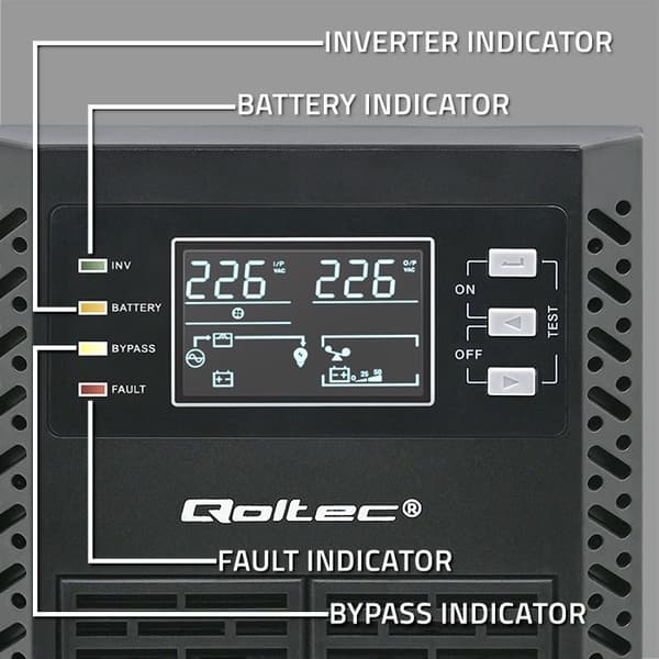 UPS Qoltec Pure Sine Wave 2000VA 2000W LCD USB