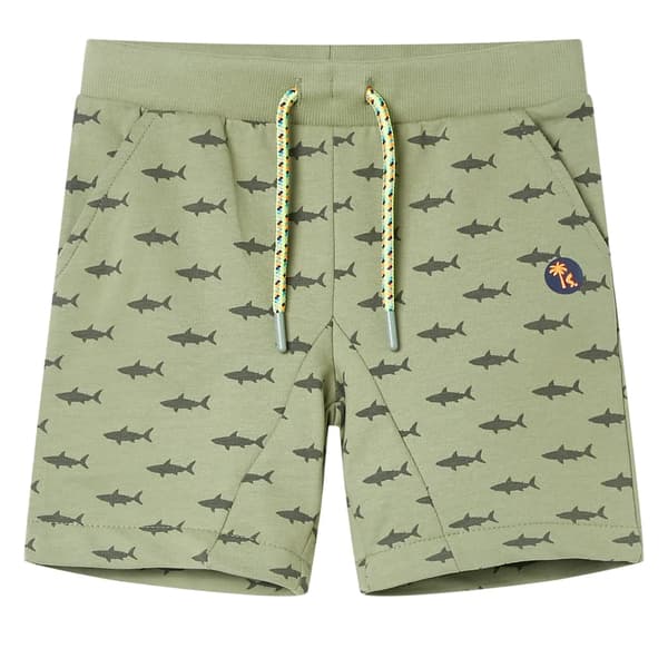 Barnshorts med dragsko, ljus khaki, 116