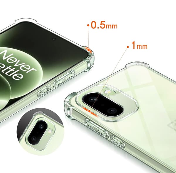 Fodral för OnePlus 15R, Stoppsäker, Transparent