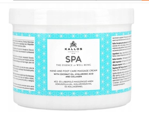 Kallos SPA Hånd- og fodmassagecreme 500 ml
