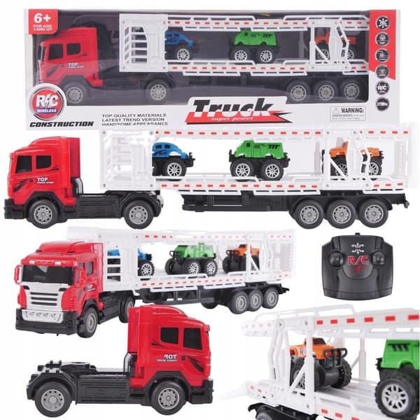 Fjernstyret transporttrailer med 3 biler