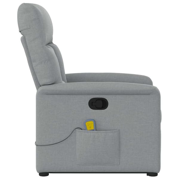 vidaXL Lyftbar massagefåtölj ljusgrå tyg