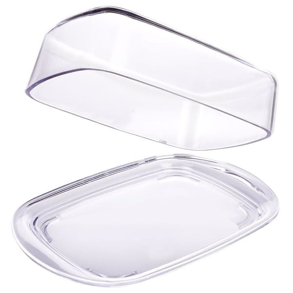 TRANSPARENT PLASTIK SMØRBEHOLDER MED LÅG