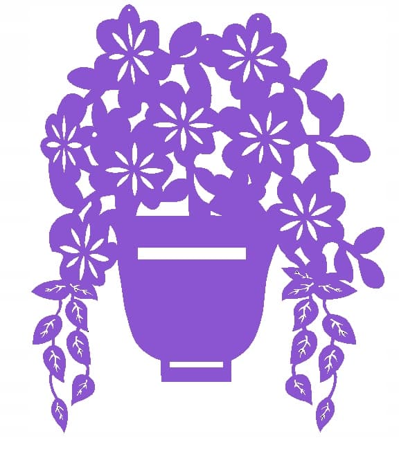 2. Urtepottevedhæng, blomster, åbent arbejde, FARVER