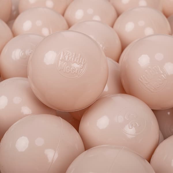 KiddyMoon plastikbolde 7 cm pastelbeige sæt med 50 legetøjsbolde