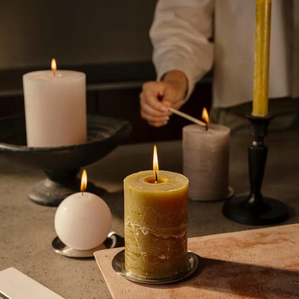 Spaas Rustikt Bloklys 80/110 mm 65 timer, Lysegrå