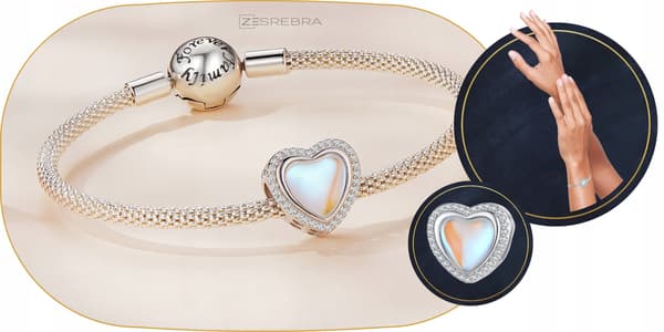 Opal hjärtberlocker silver 925 kärlekshänge pärlberlocker pr. S925